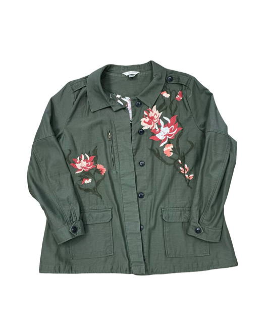 Jacket Denim By Christopher And Banks In Green, Size:Xlp