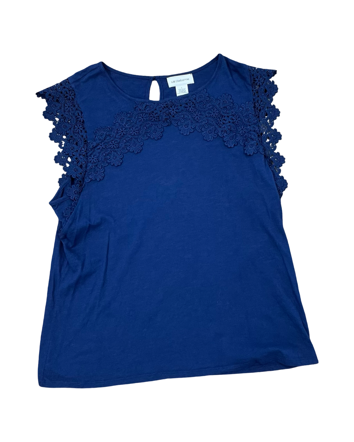 Top Sleeveless By Liz Claiborne In Blue, Size:L