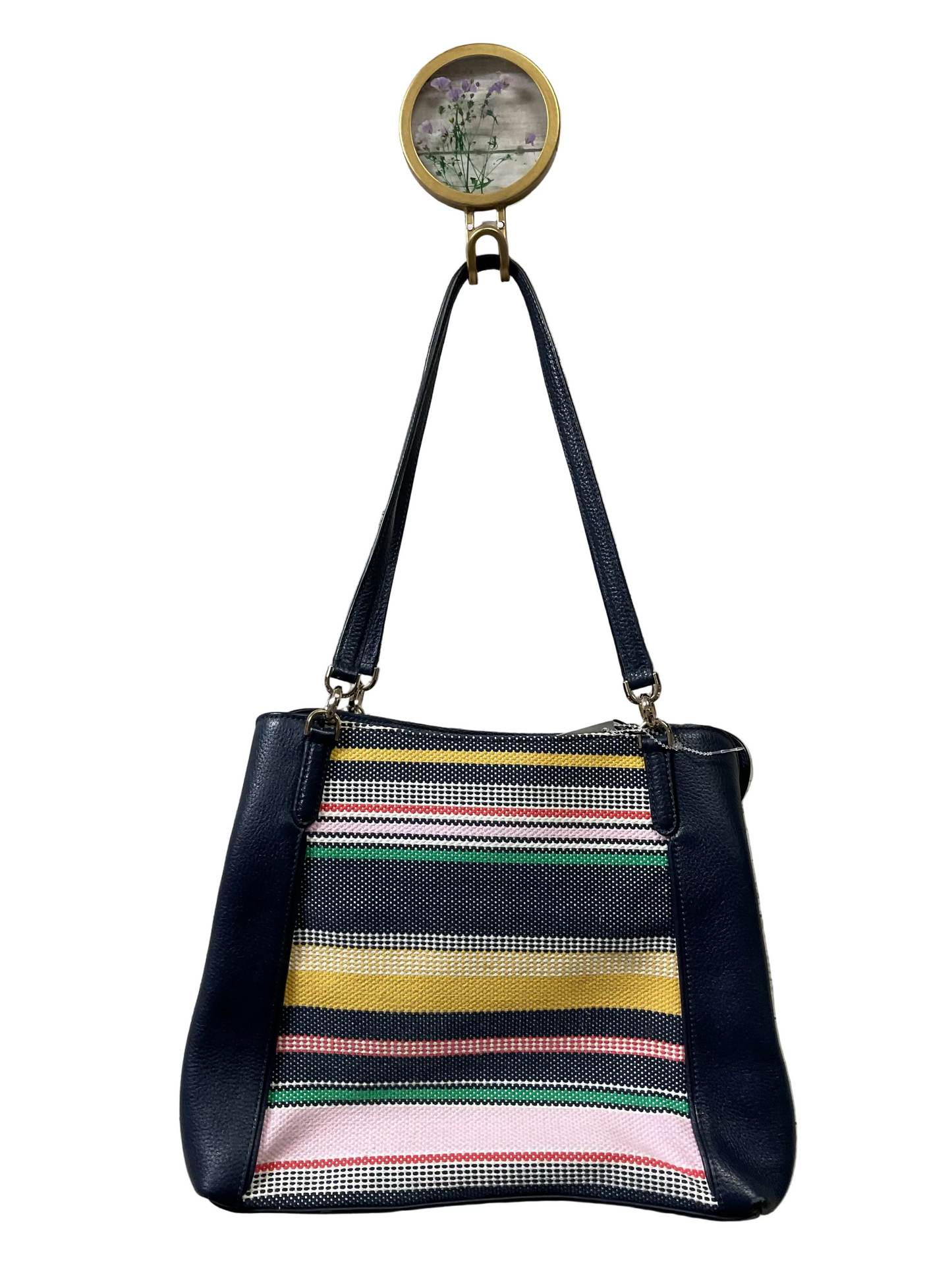 Handbag Designer By Kate Spade In Striped Pattern, Size:Medium