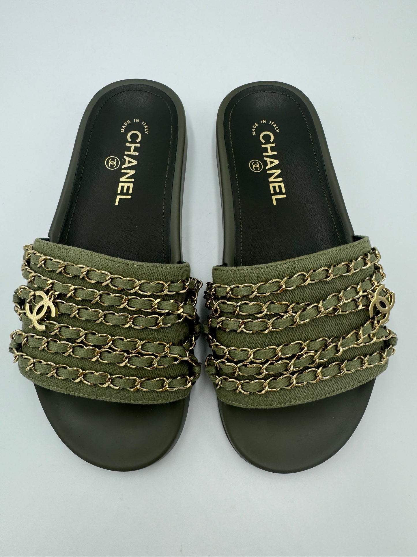 Chanel Tropiconic Luxury Designer Slides / Sandals in Size: 7 (37)