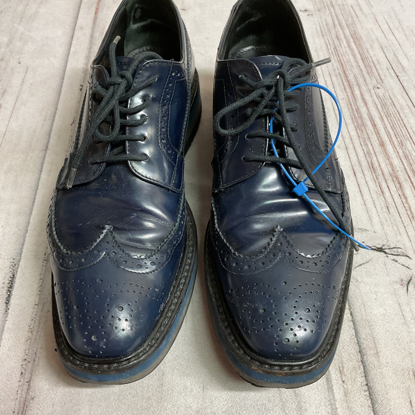 Shoes Luxury Designer By Prada In Blue, Size:38