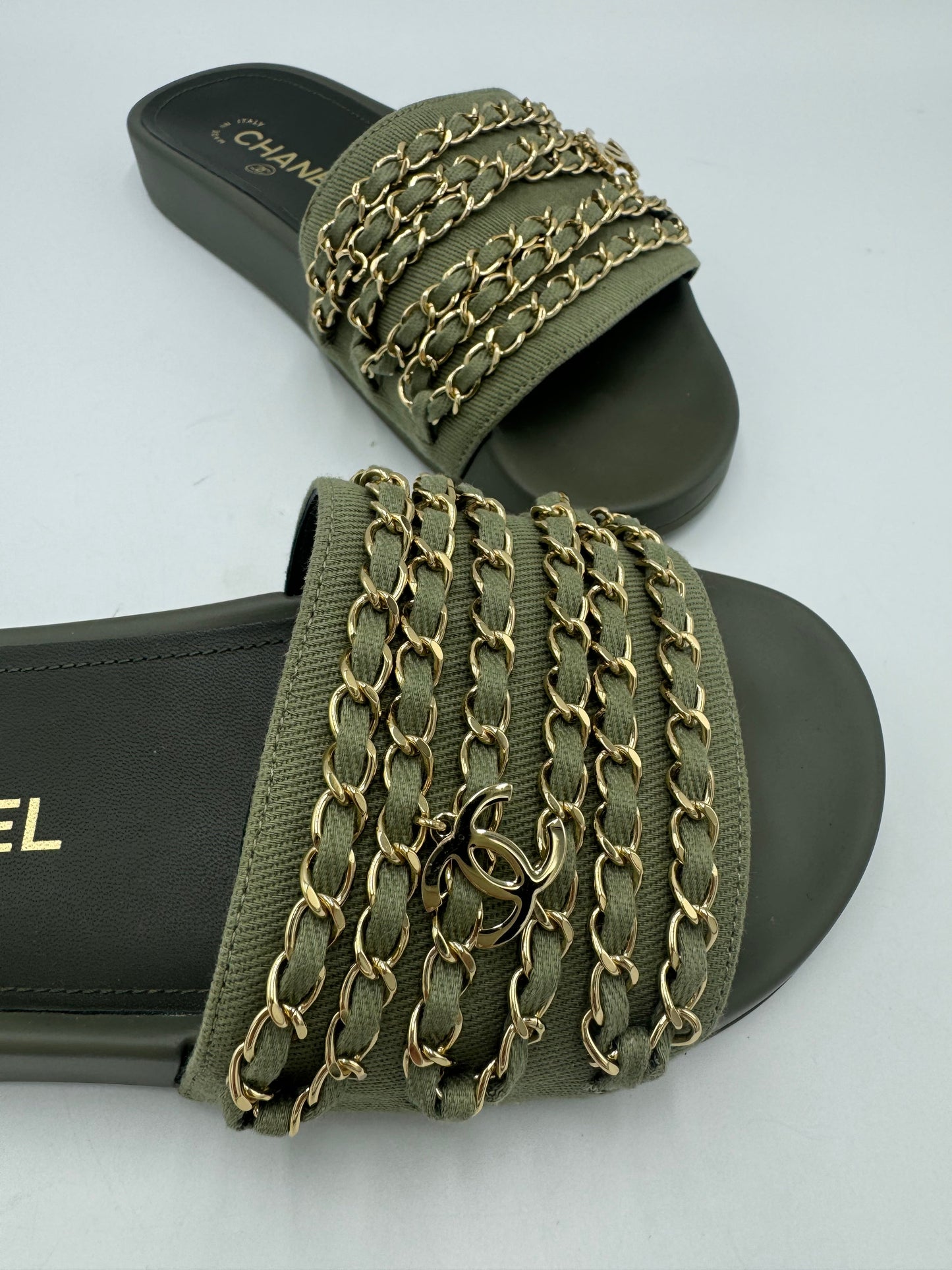 Chanel Tropiconic Luxury Designer Slides / Sandals in Size: 7 (37)