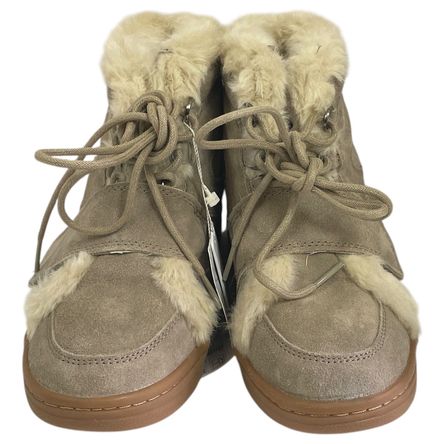 BOOTS LEATHER by ZARA in TAUPE, Size:7