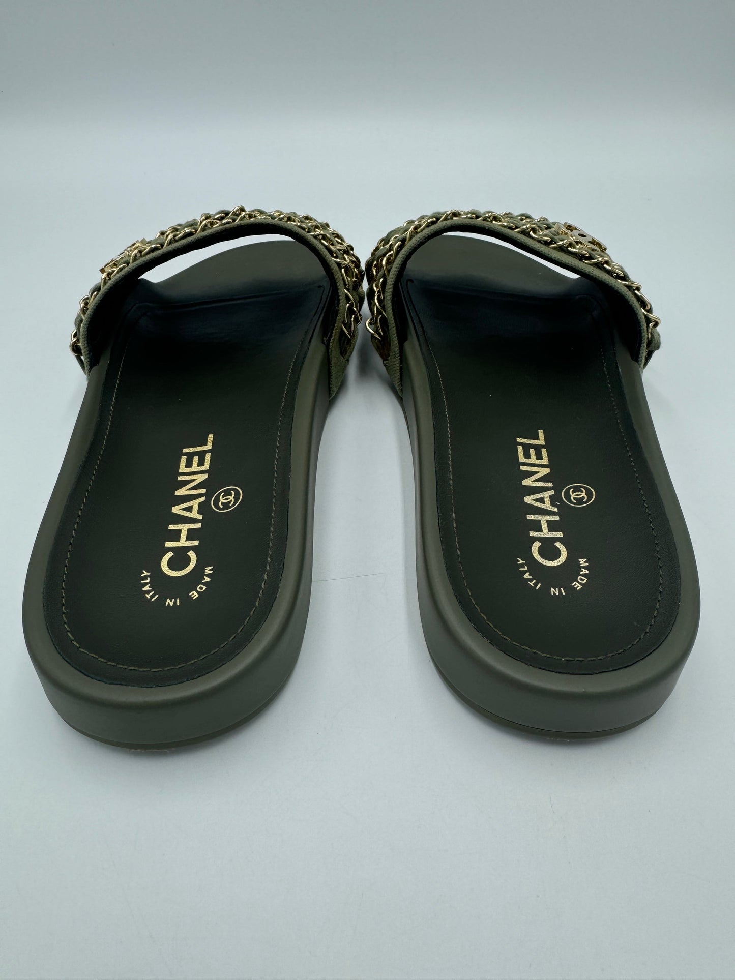 Chanel Tropiconic Luxury Designer Slides / Sandals in Size: 7 (37)