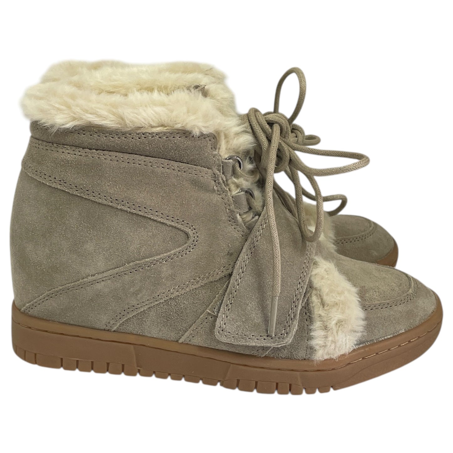 BOOTS LEATHER by ZARA in TAUPE, Size:7