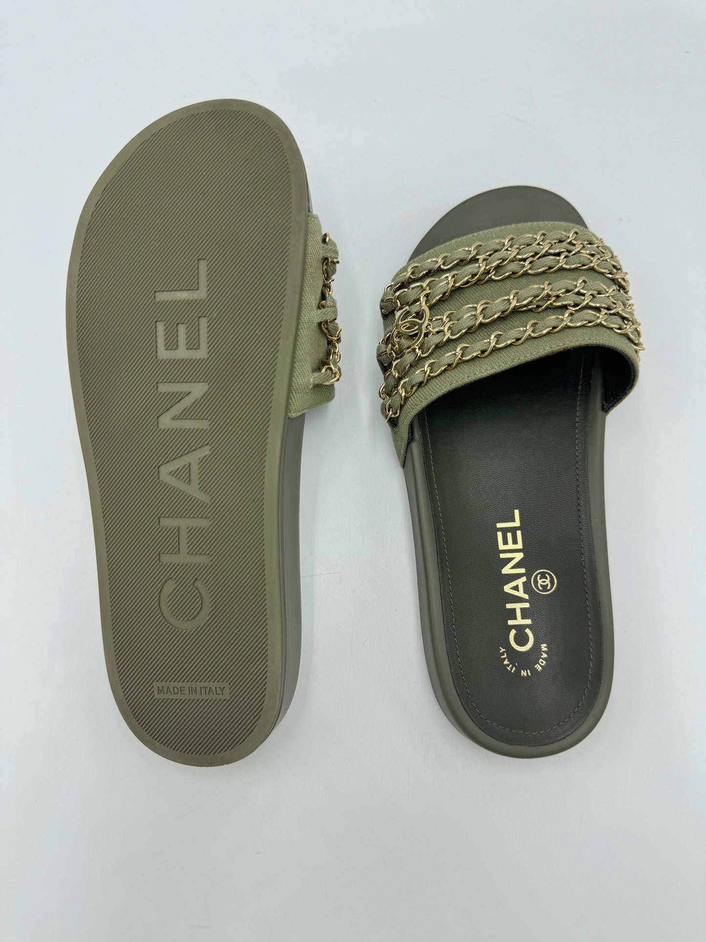 Chanel Tropiconic Luxury Designer Slides / Sandals in Size: 7 (37)