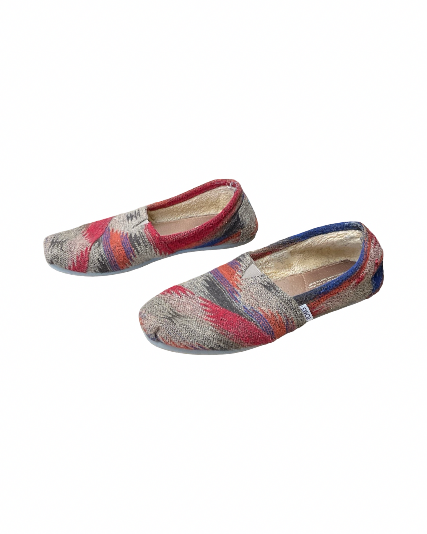Shoes Flats By Toms In Red & Tan, Size:10