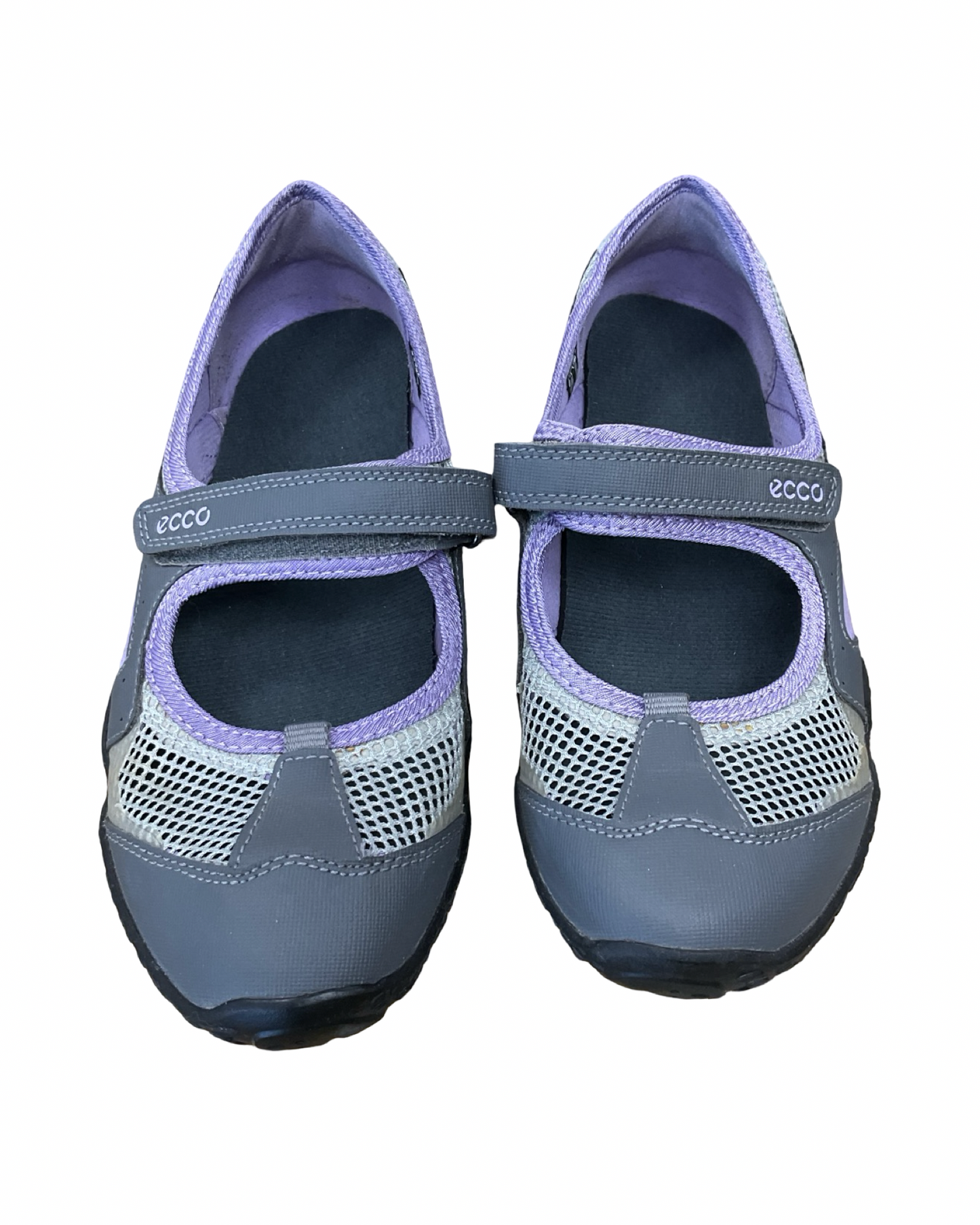 Shoes Flats By Ecco In Grey & Purple, Size:7.5