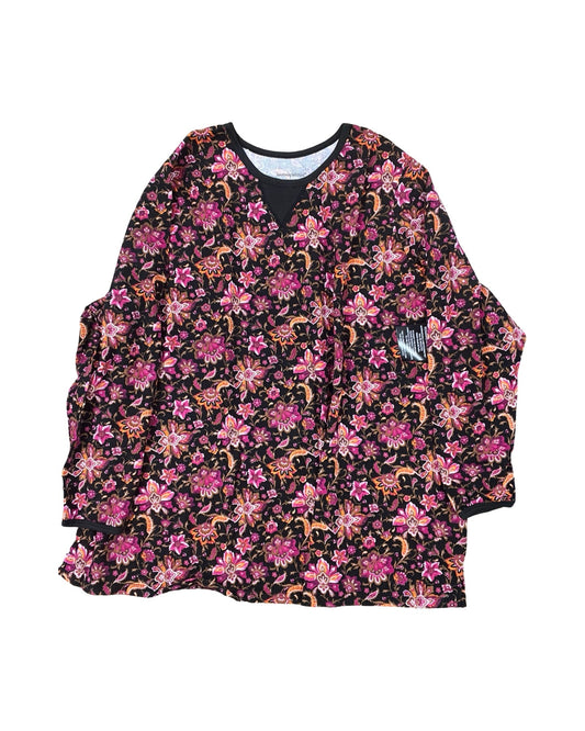 Top Ls By Woman Within In Floral Print, Size:4X