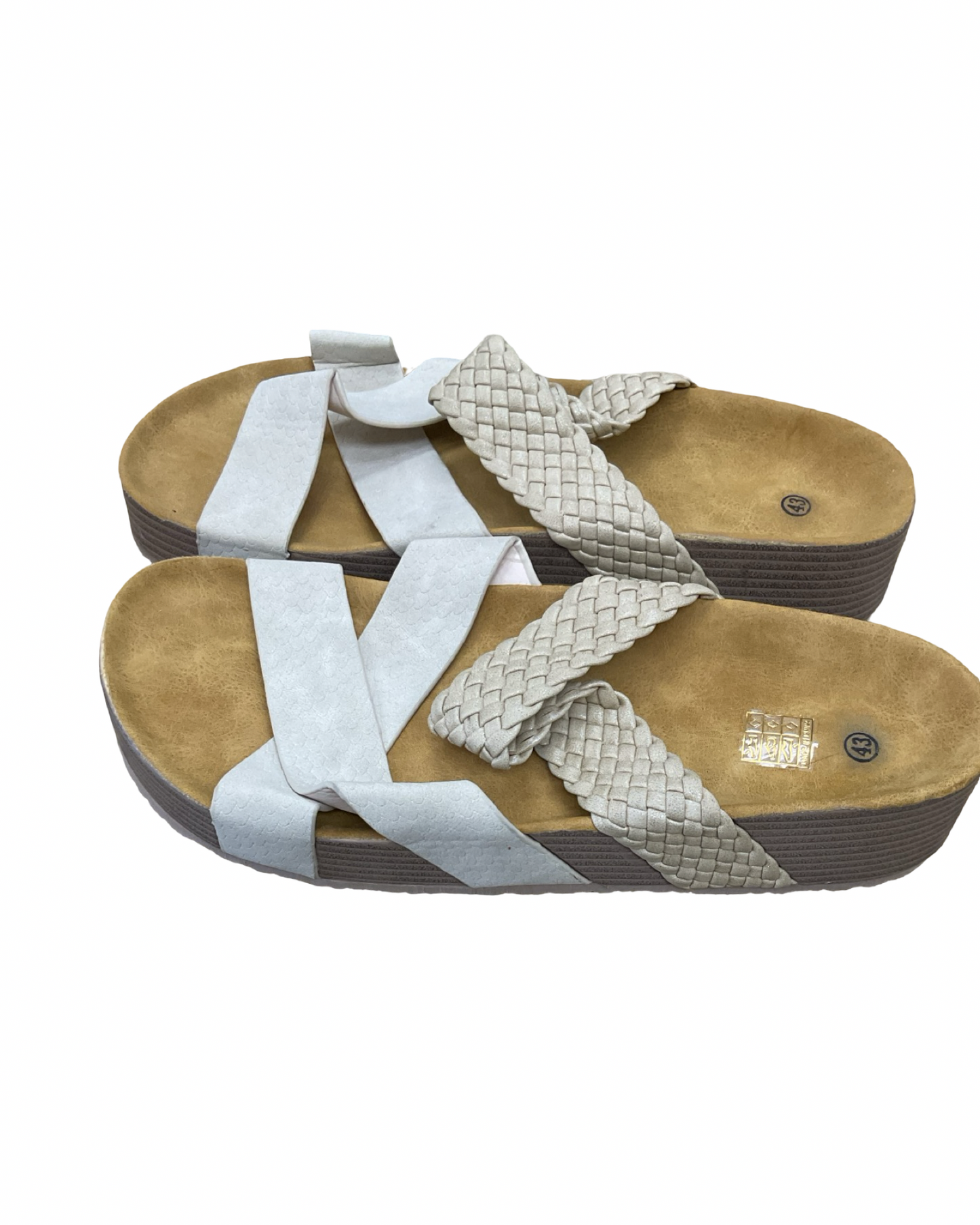Sandals Flats By Clothes Mentor In Tan, Size:12.5
