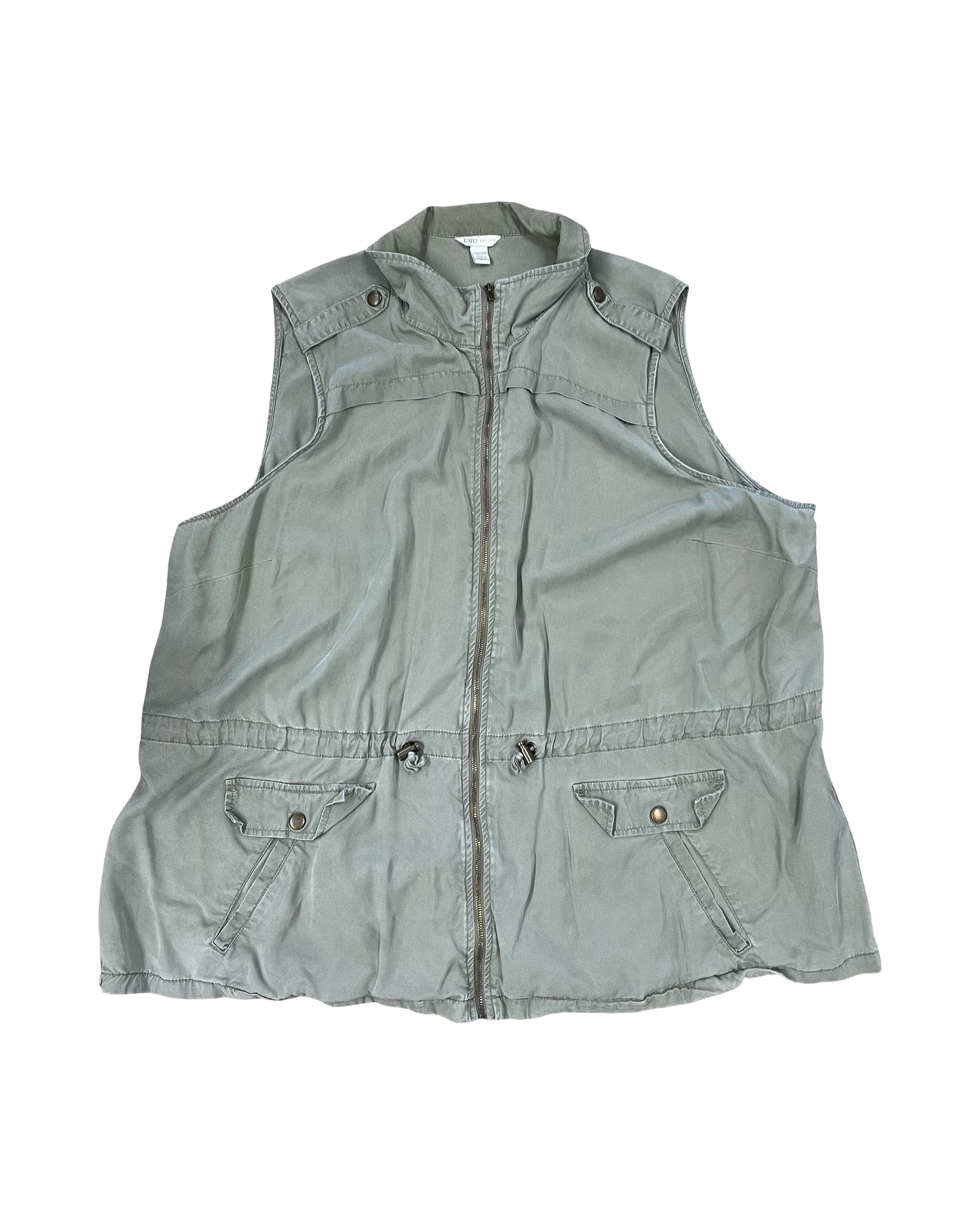 Vest Other By Cato In Green, Size:3X