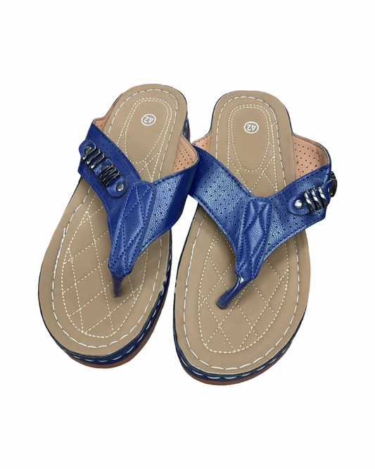 Sandals Flip Flops By Clothes Mentor In Blue, Size:11.5