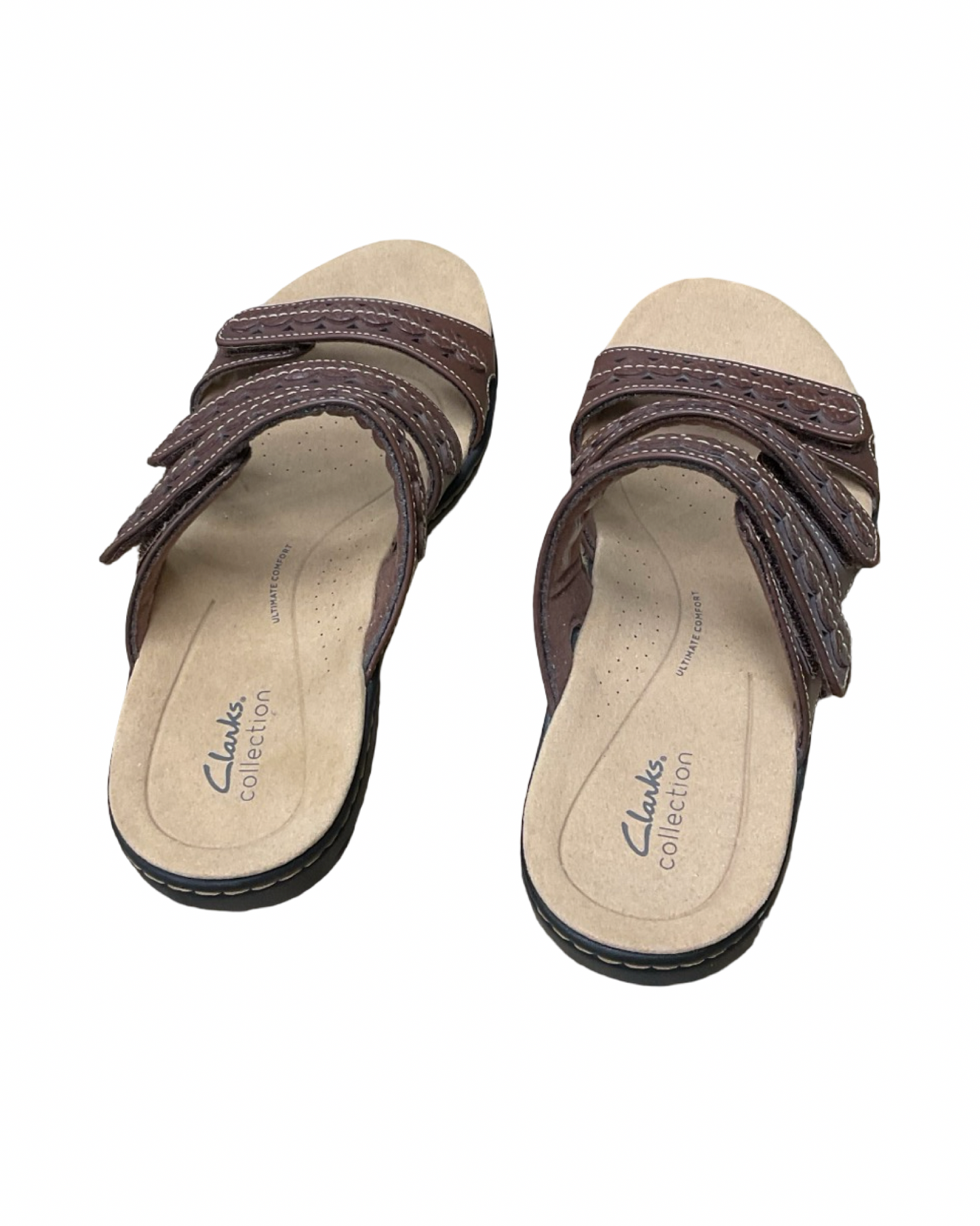 Sandals Flats By Clarks In Brown, Size:6