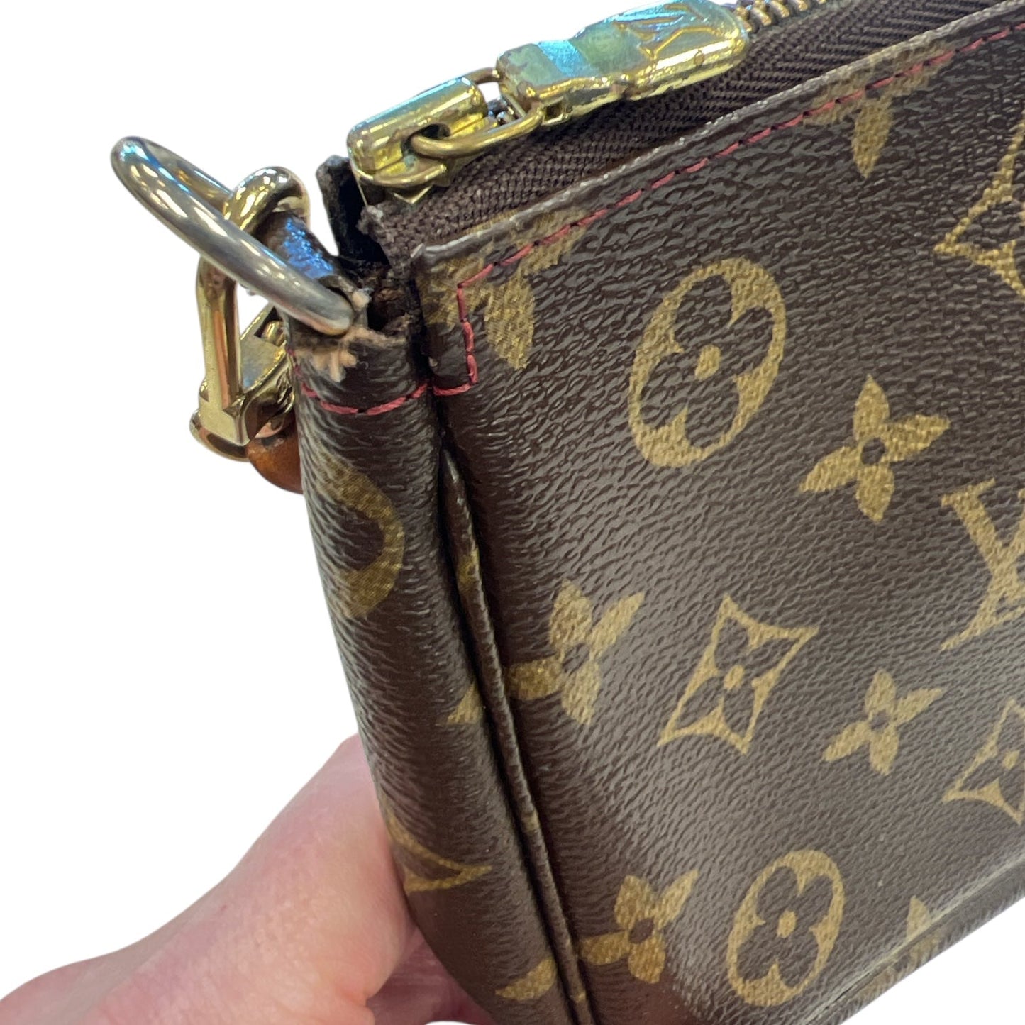 Wristlet Luxury Designer By Louis Vuitton In Brown, Size:Medium