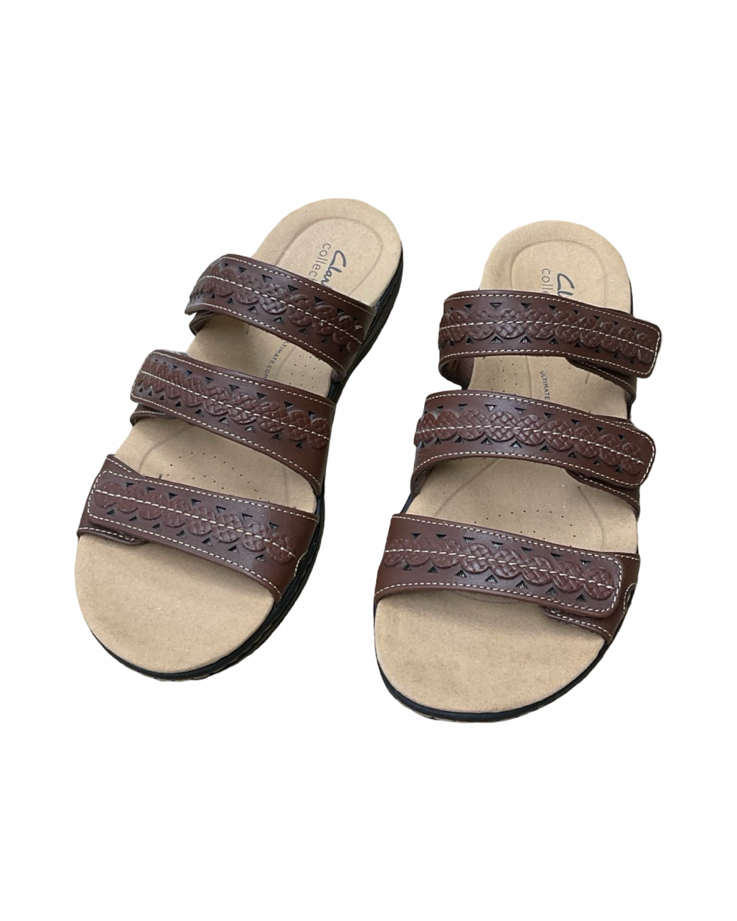 Sandals Flats By Clarks In Brown, Size:6