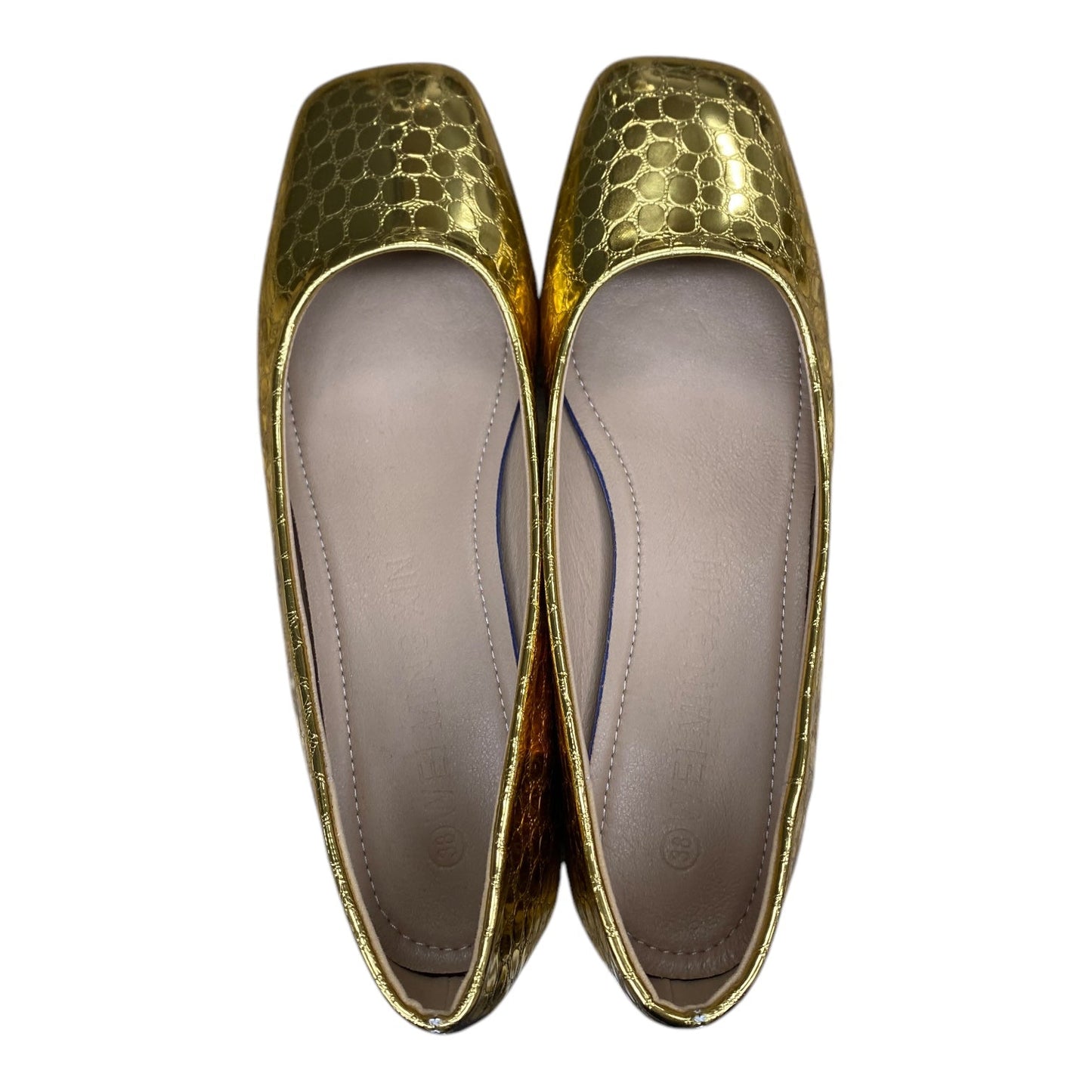 Shoes Heels Block By Clothes Mentor In Gold, Size:7.5