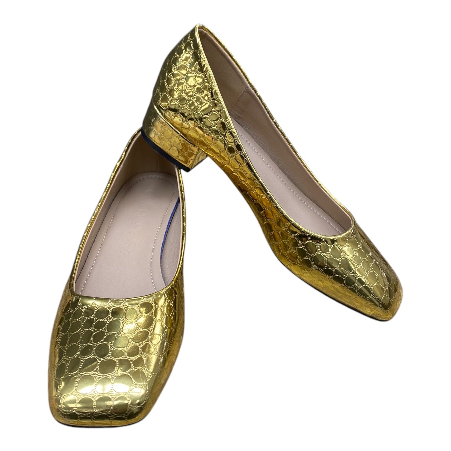 Shoes Heels Block By Clothes Mentor In Gold, Size:7.5