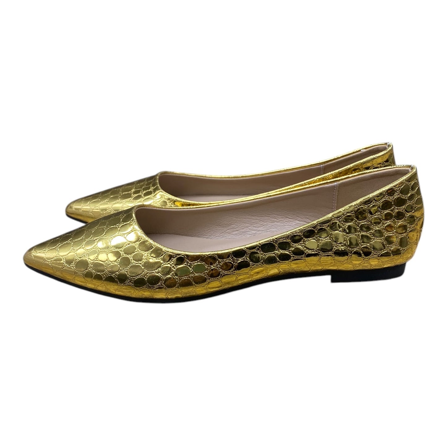 Shoes Heels Block By Clothes Mentor In Gold, Size:7.5