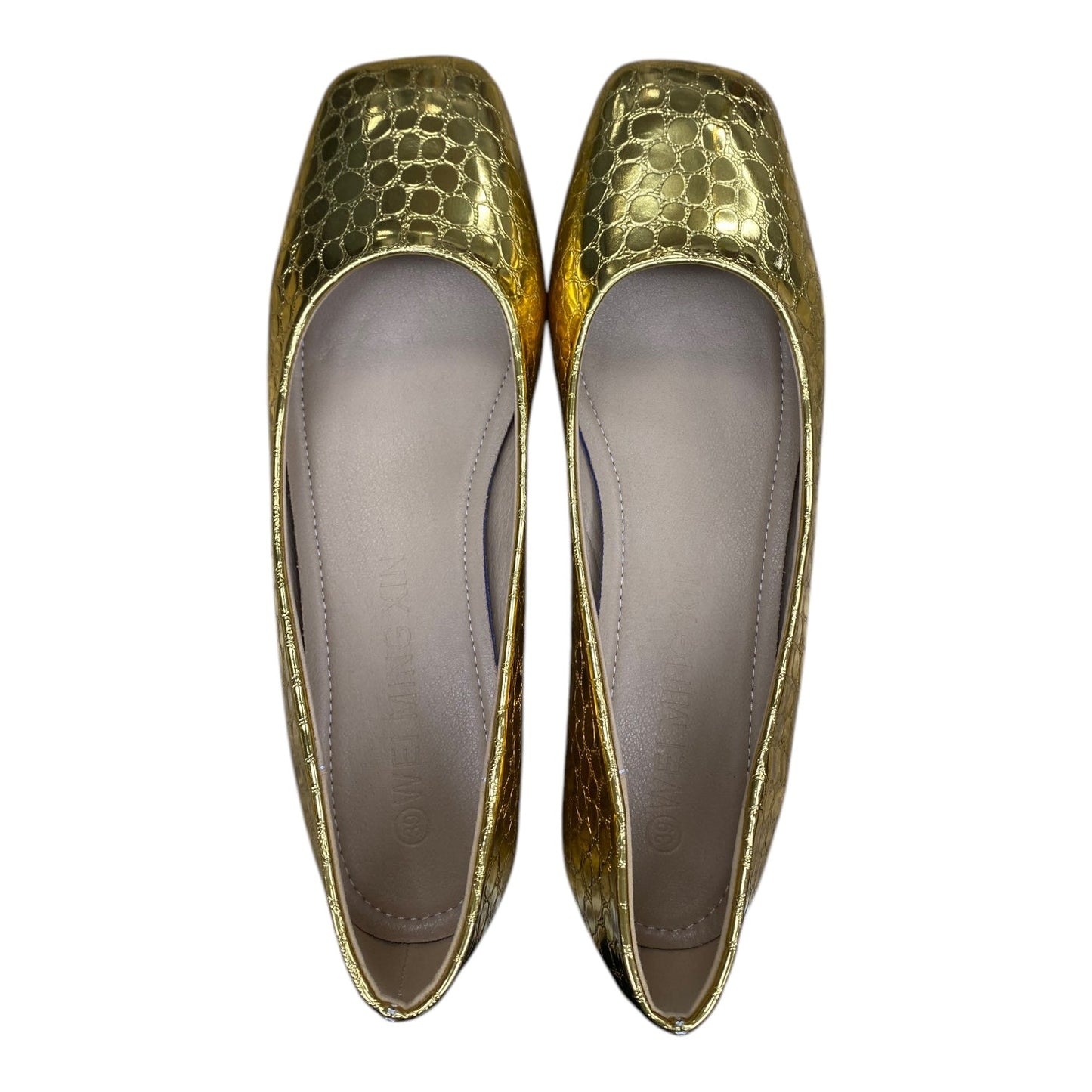 Shoes Heels Block By Clothes Mentor In Gold, Size:8.5