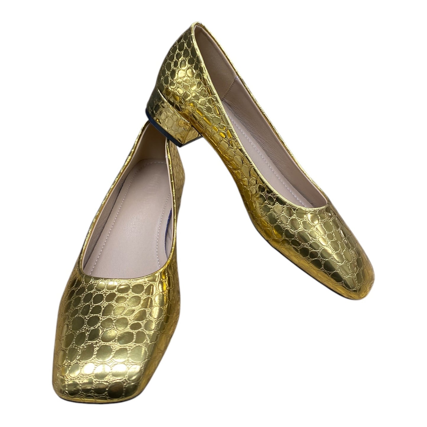 Shoes Heels Block By Clothes Mentor In Gold, Size:8.5