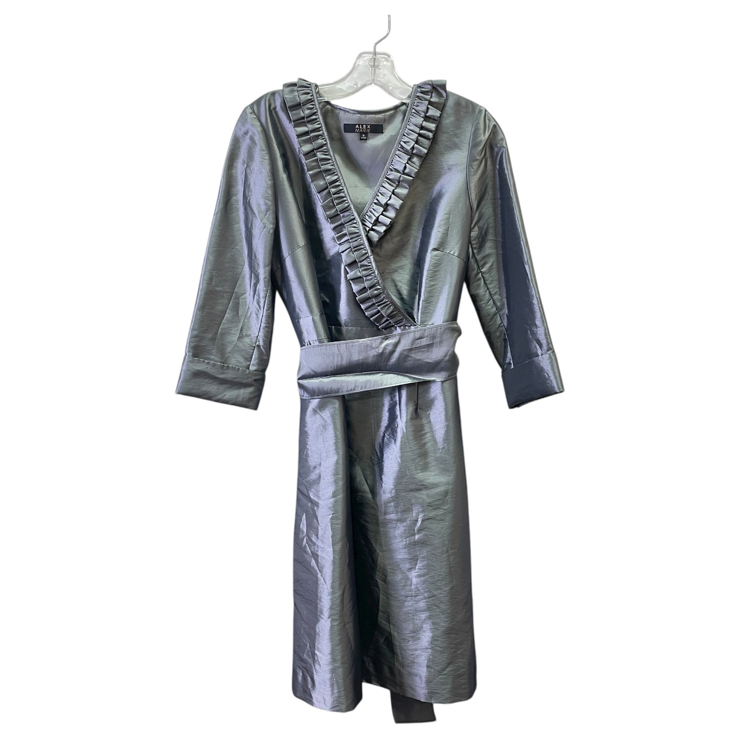 Dress Party Midi By Alex Marie In Silver, Size:8