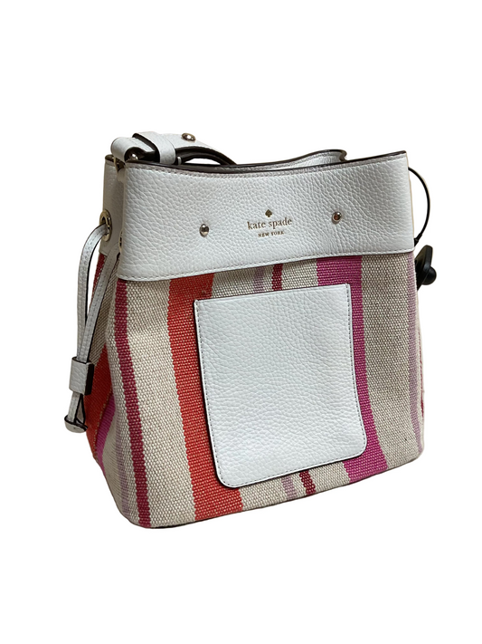 Handbag Designer By Kate Spade In Pink & White, Size:Small