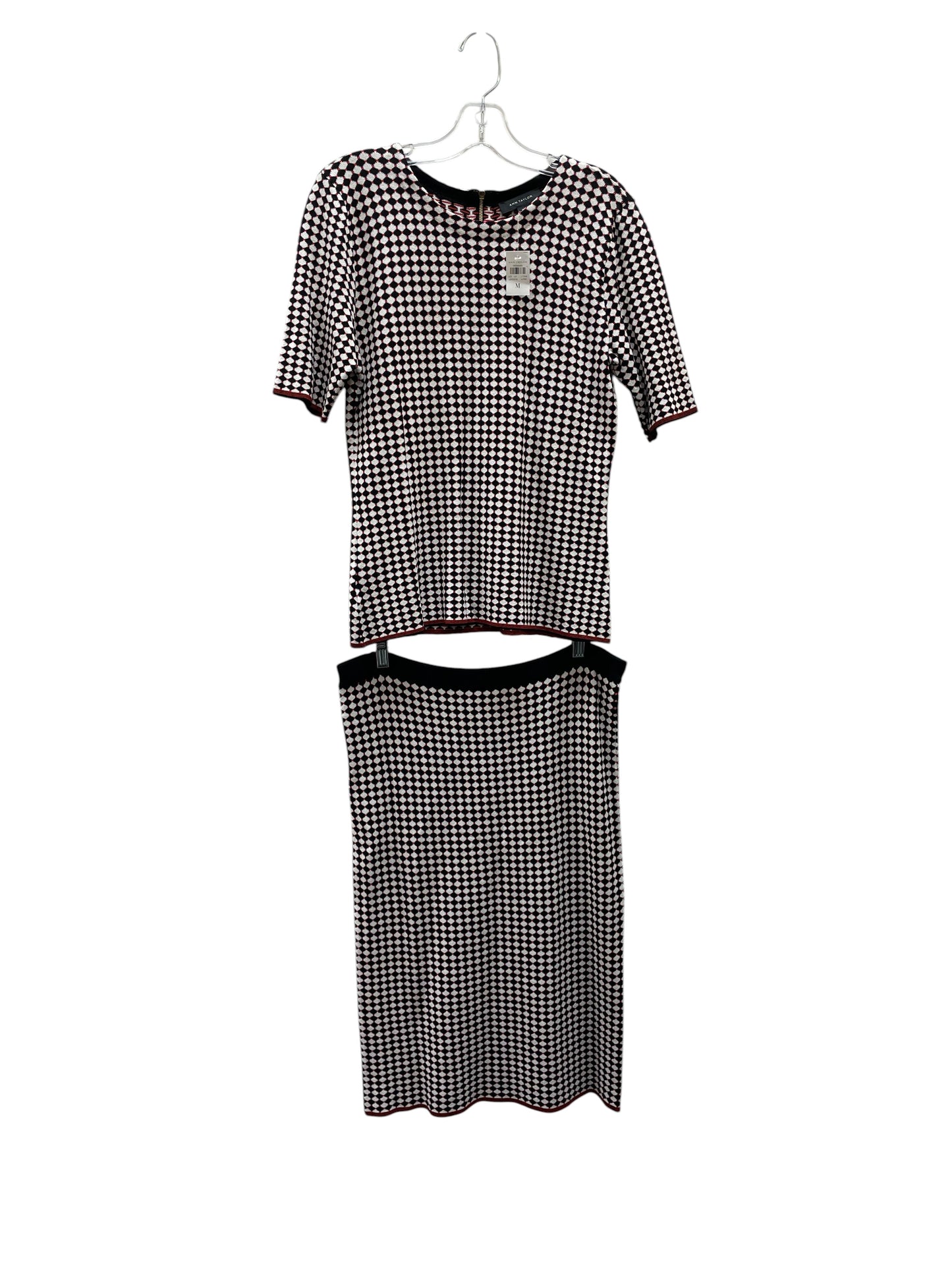 Skirt Set 2Pc By Ann Taylor In Black & Orange, Size:M