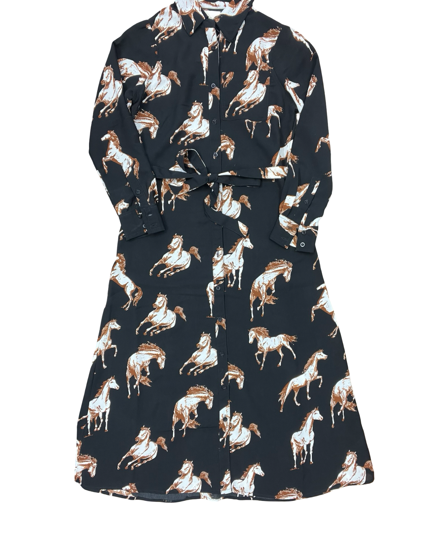 Dress Casual Maxi By Clothes Mentor In Black & Brown, Size:S