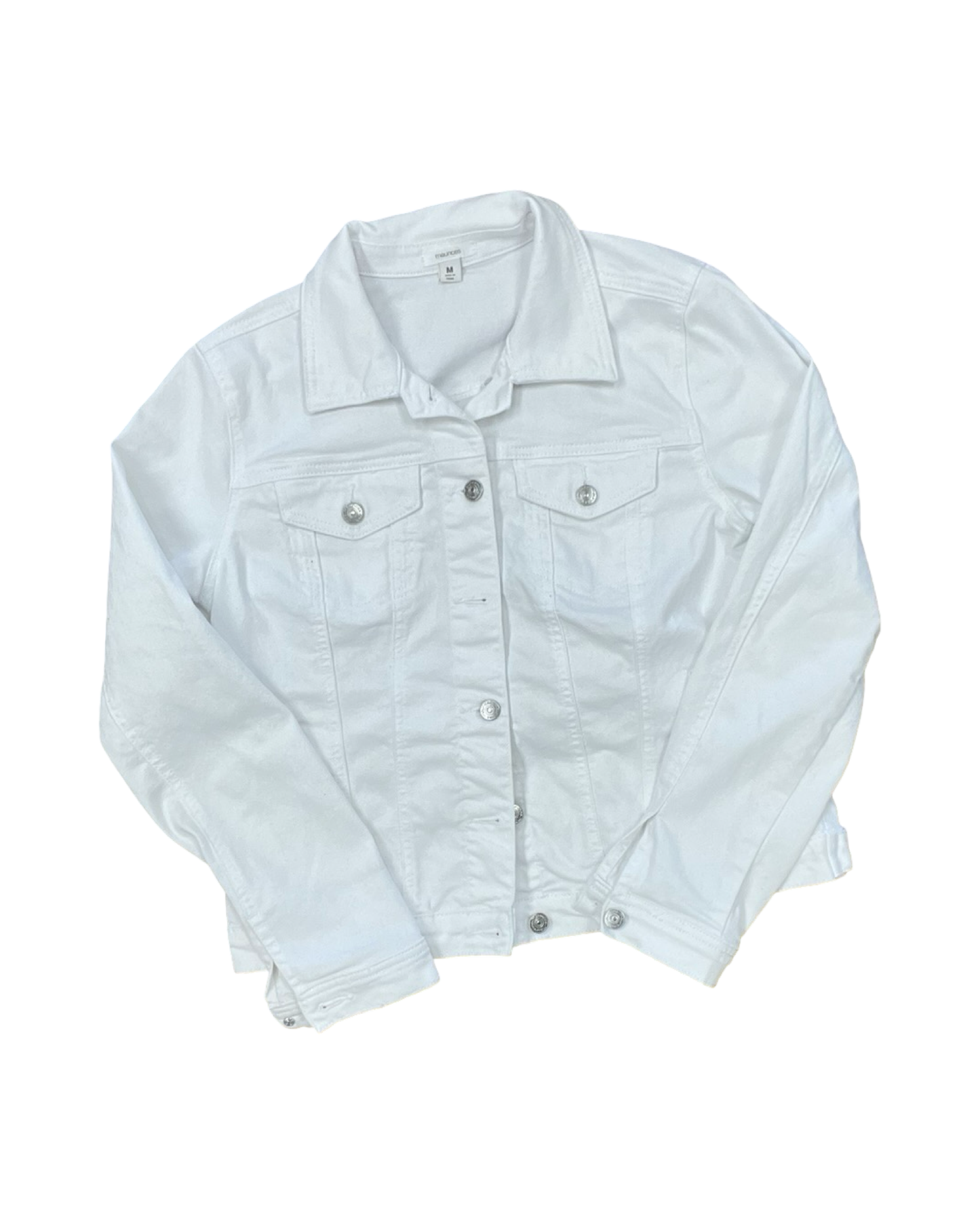 Jacket Denim By Maurices In White Denim, Size:M