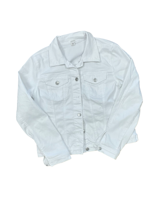 Jacket Denim By Maurices In White Denim, Size:M