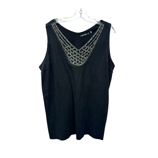 Black Top Sleeveless By Nic + Zoe, Size: 1x