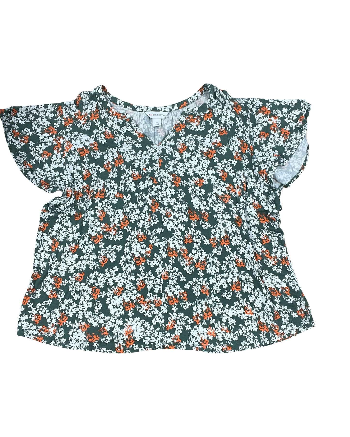 Top Ss By Liz Claiborne In Green, Size:2X