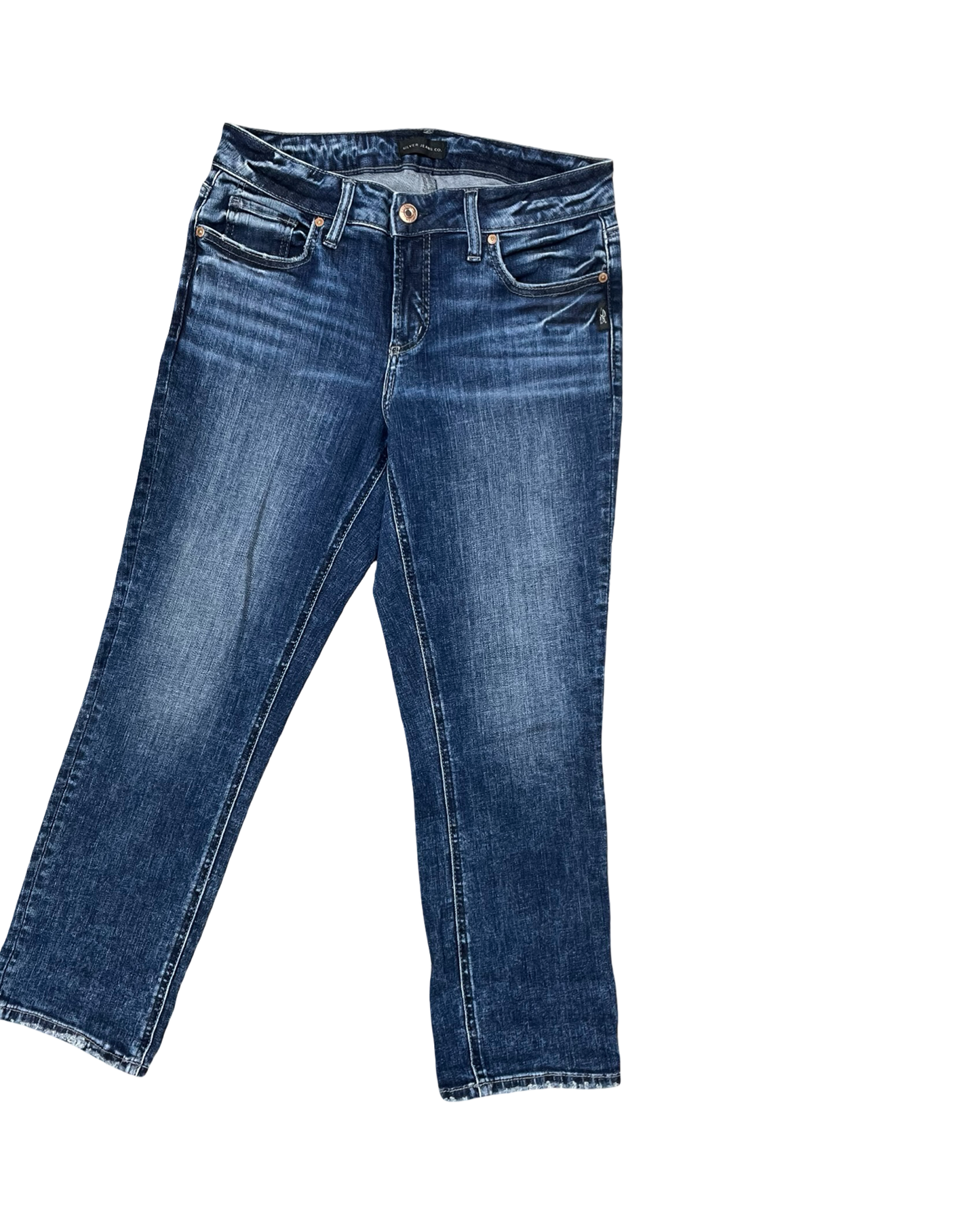 Jeans Straight By Silver In Blue Denim, Size:8