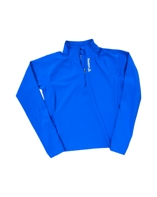 Athletic Top Ls Collar By Reebok In Blue, Size:M