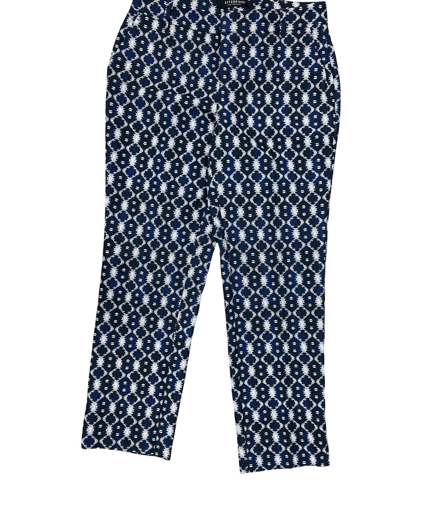 Pants Dress By Liverpool In Blue & Cream, Size:6