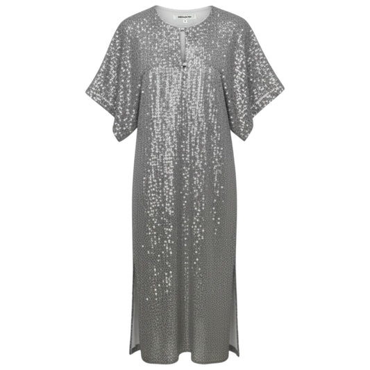 AS IS Marion Sequin Long Dress By Emerson Frye In Silver, Size: M