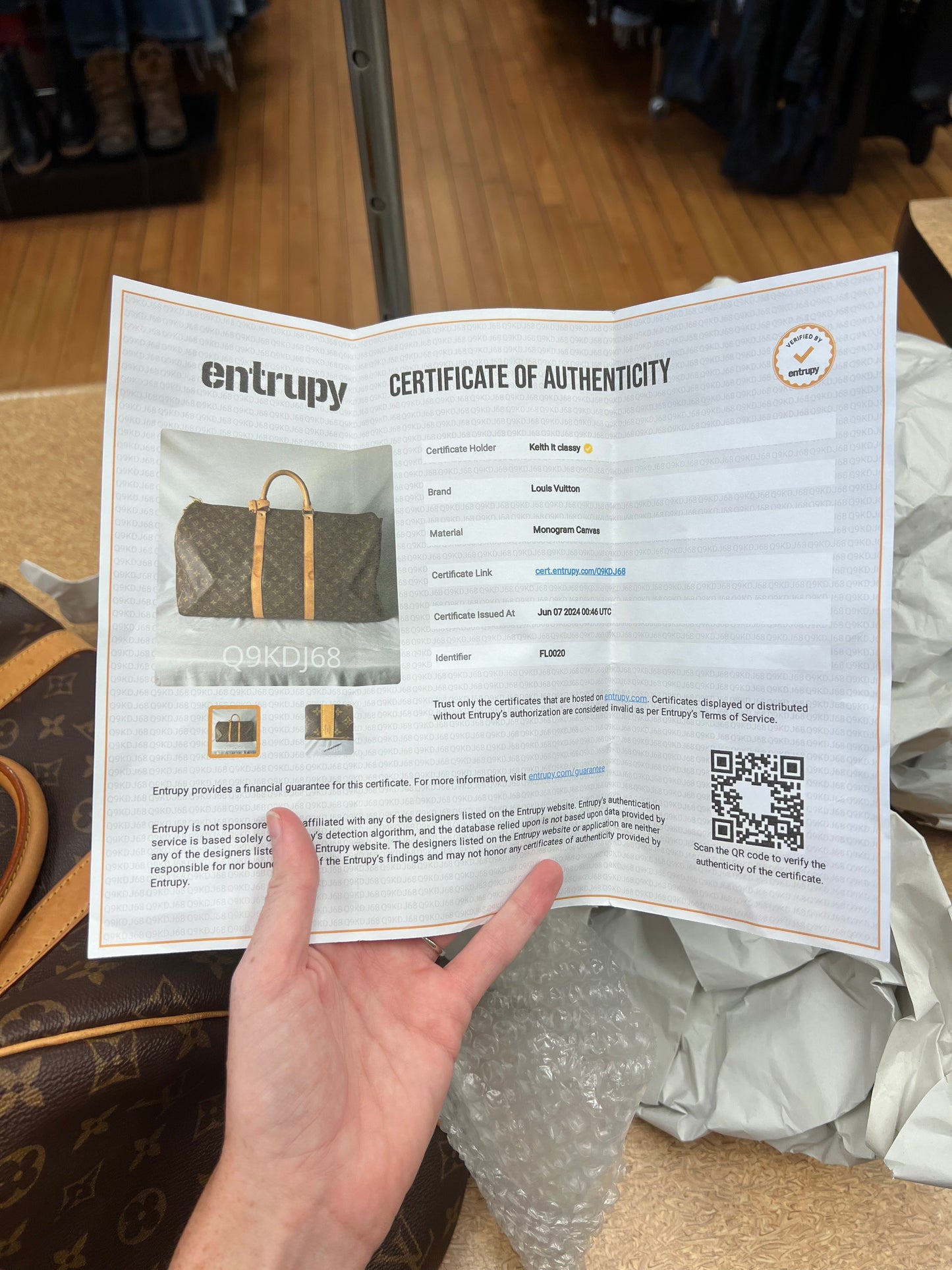 DUFFLE AND WEEKENDER LUXURY DESIGNER by LOUIS VUITTON In BROWN, Size: LARGE