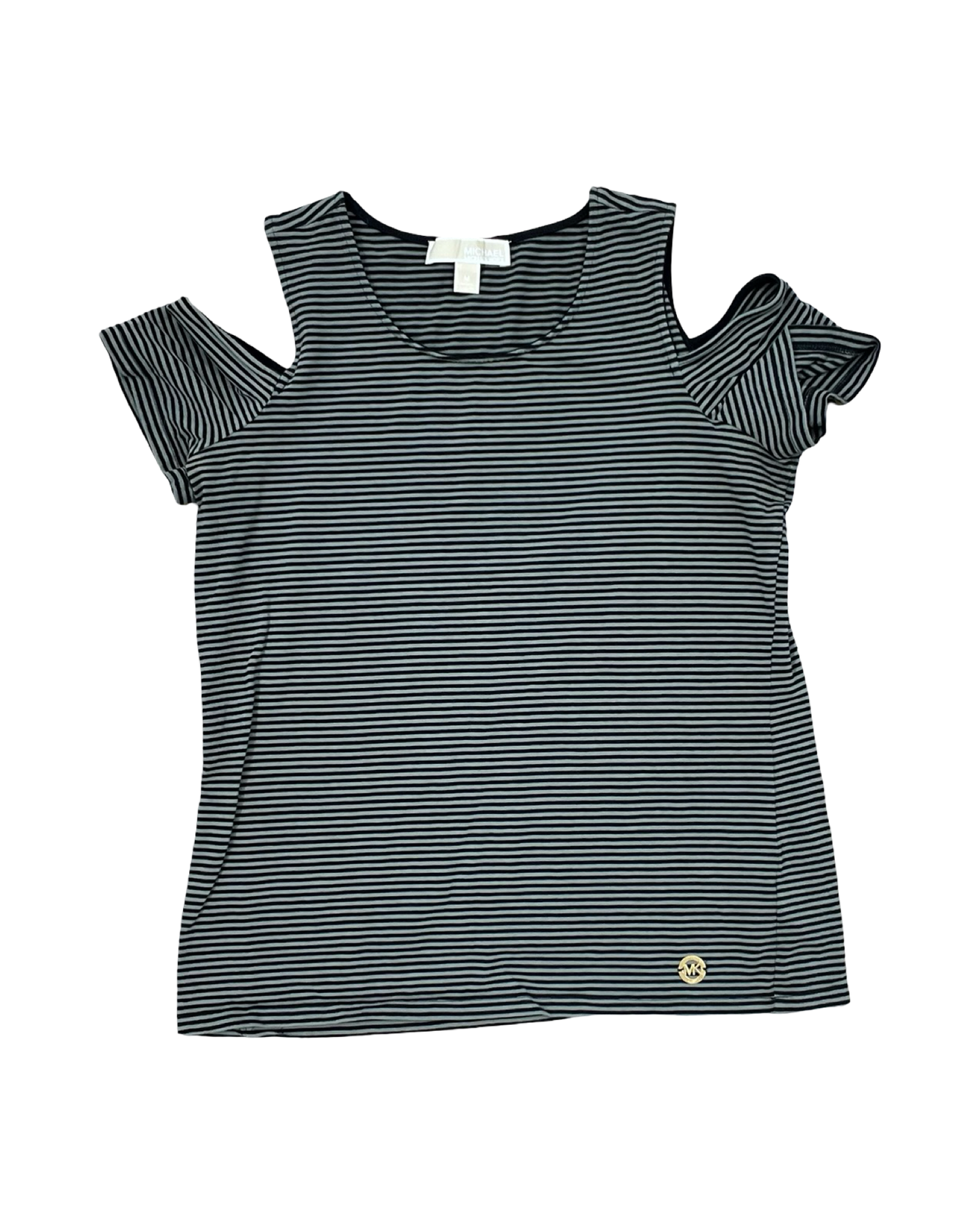 Top Ss By Michael By Michael Kors In Black & Green, Size:M