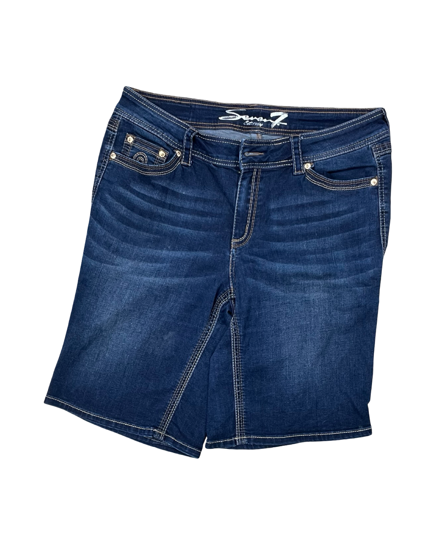 Shorts By Seven 7 In Blue Denim, Size:14