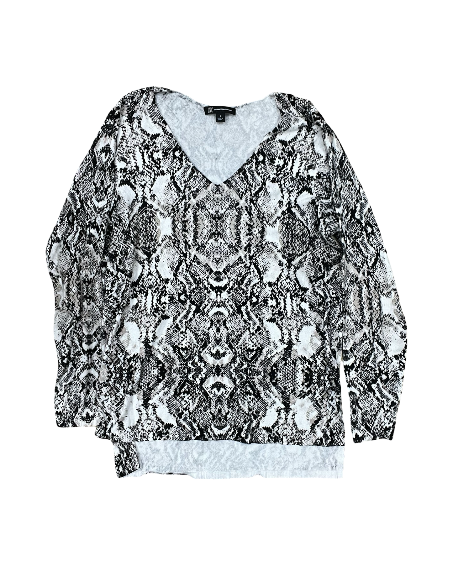 Top Ls By International Concepts In Snakeskin Print, Size:S