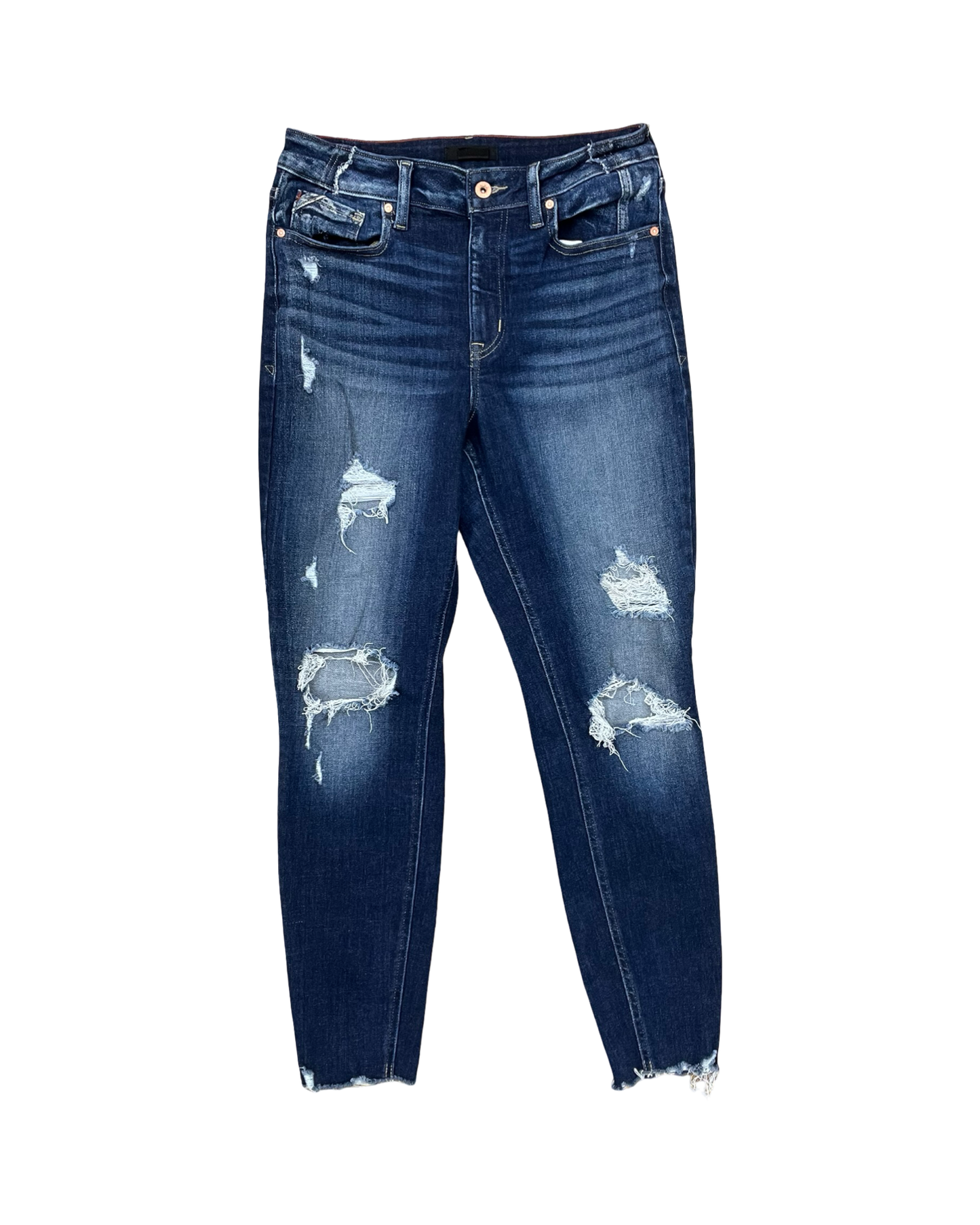 Jeans Skinny By Edgely In Blue Denim, Size:12