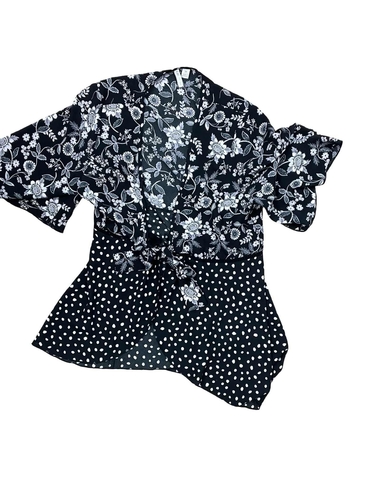 Tunic Ss By Cato In Black & Cream, Size:M