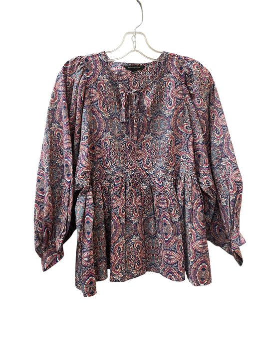 Top 3/4 Sleeve By Banana Republic In Paisley Print, Size:S