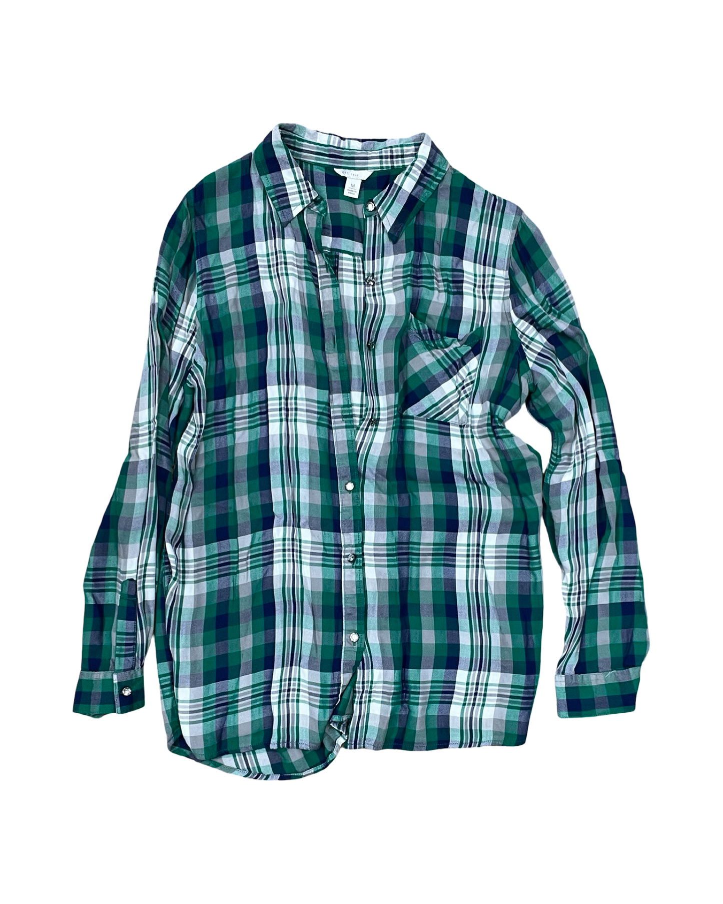 Blouse Ls By Clothes Mentor In Blue & Green, Size:M