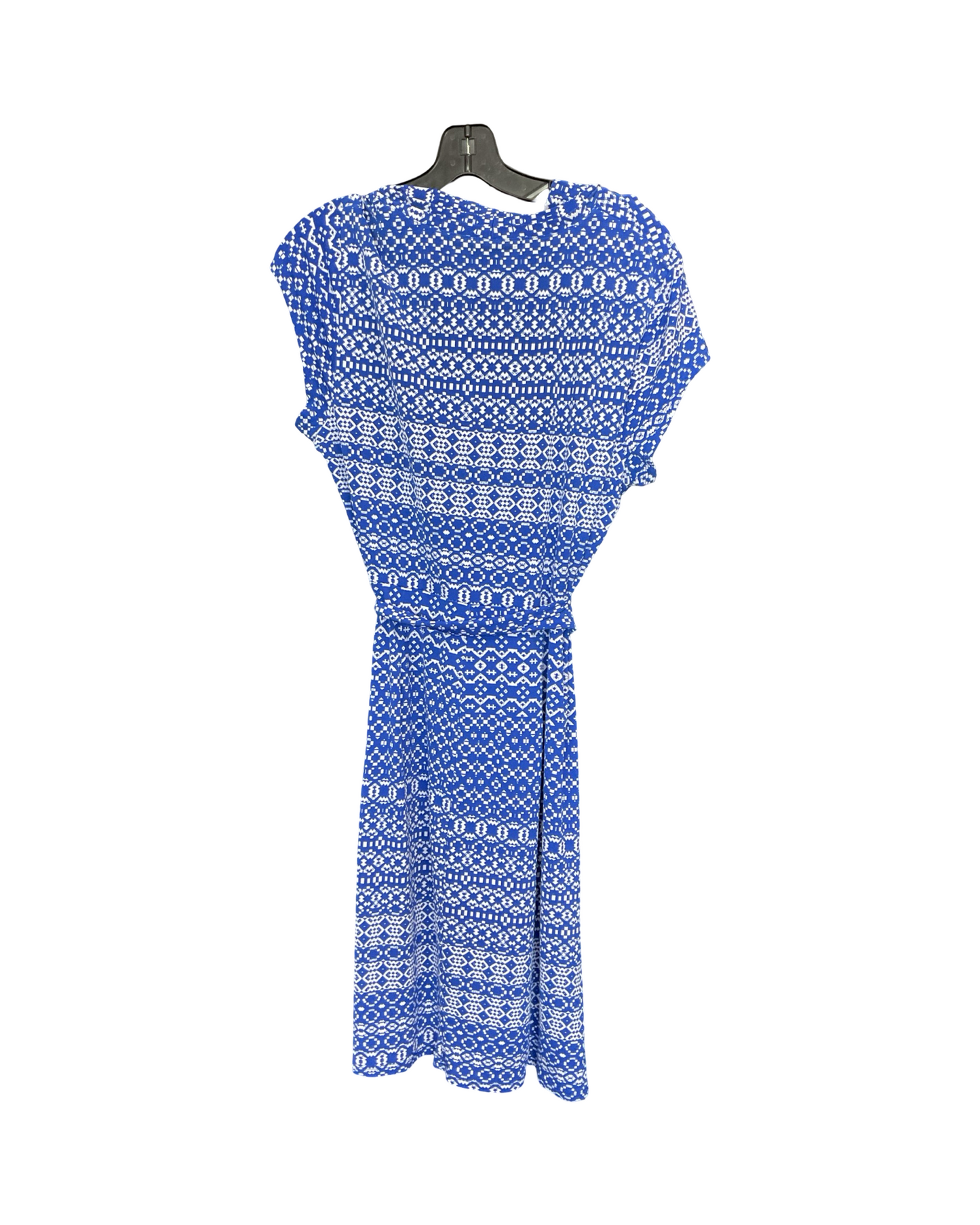 Dress Casual Midi By Liz Claiborne In Blue & White, Size:L
