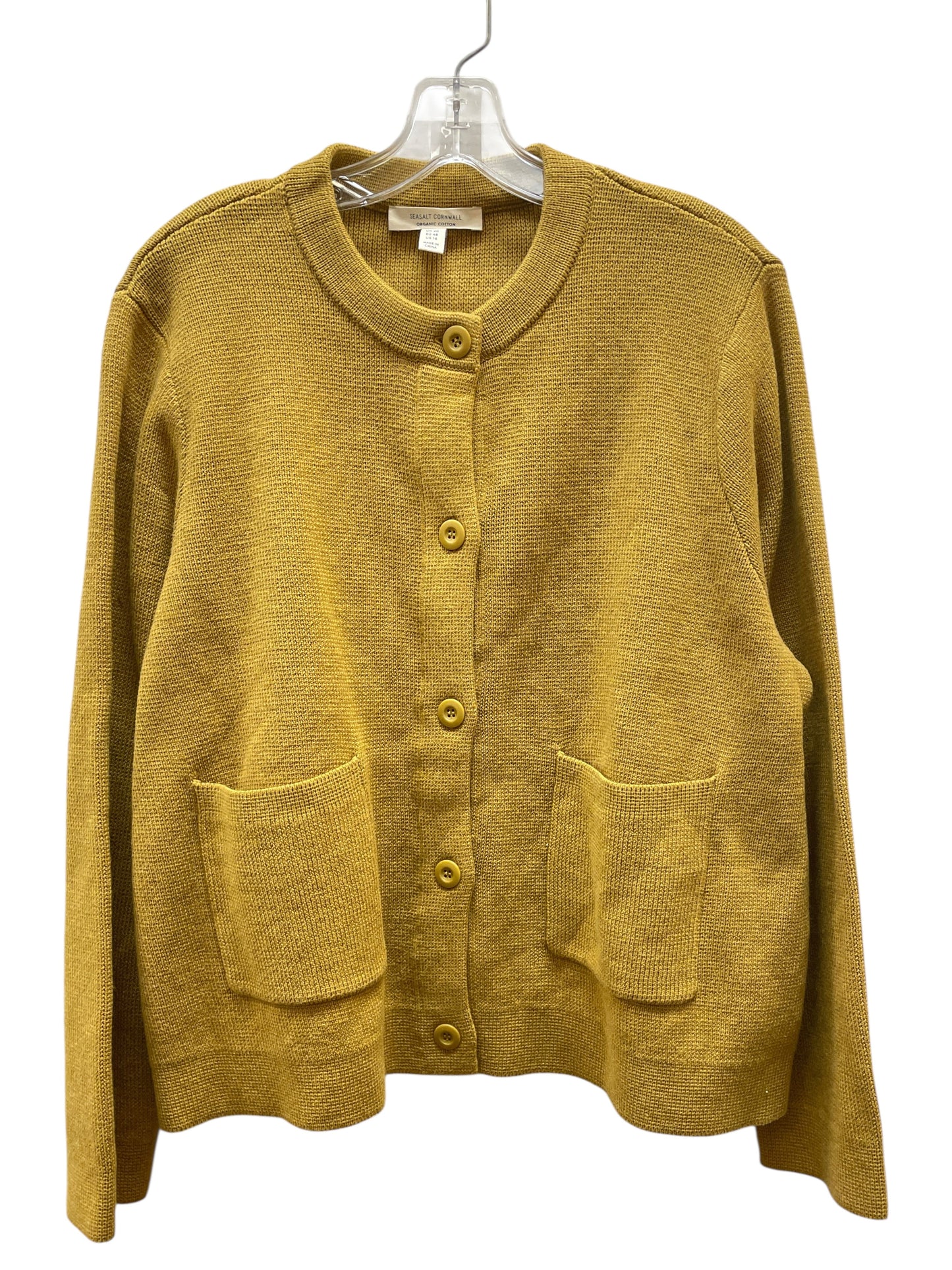 Sweater Cardigan By SEASALE CORNWALL In Gold, Size:Xl