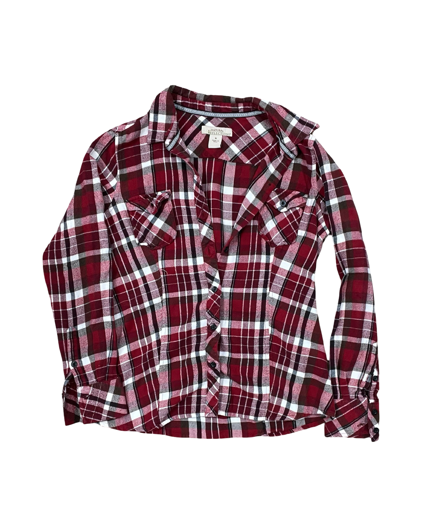 Blouse Ls By Natural Reflections In Red, Size:M
