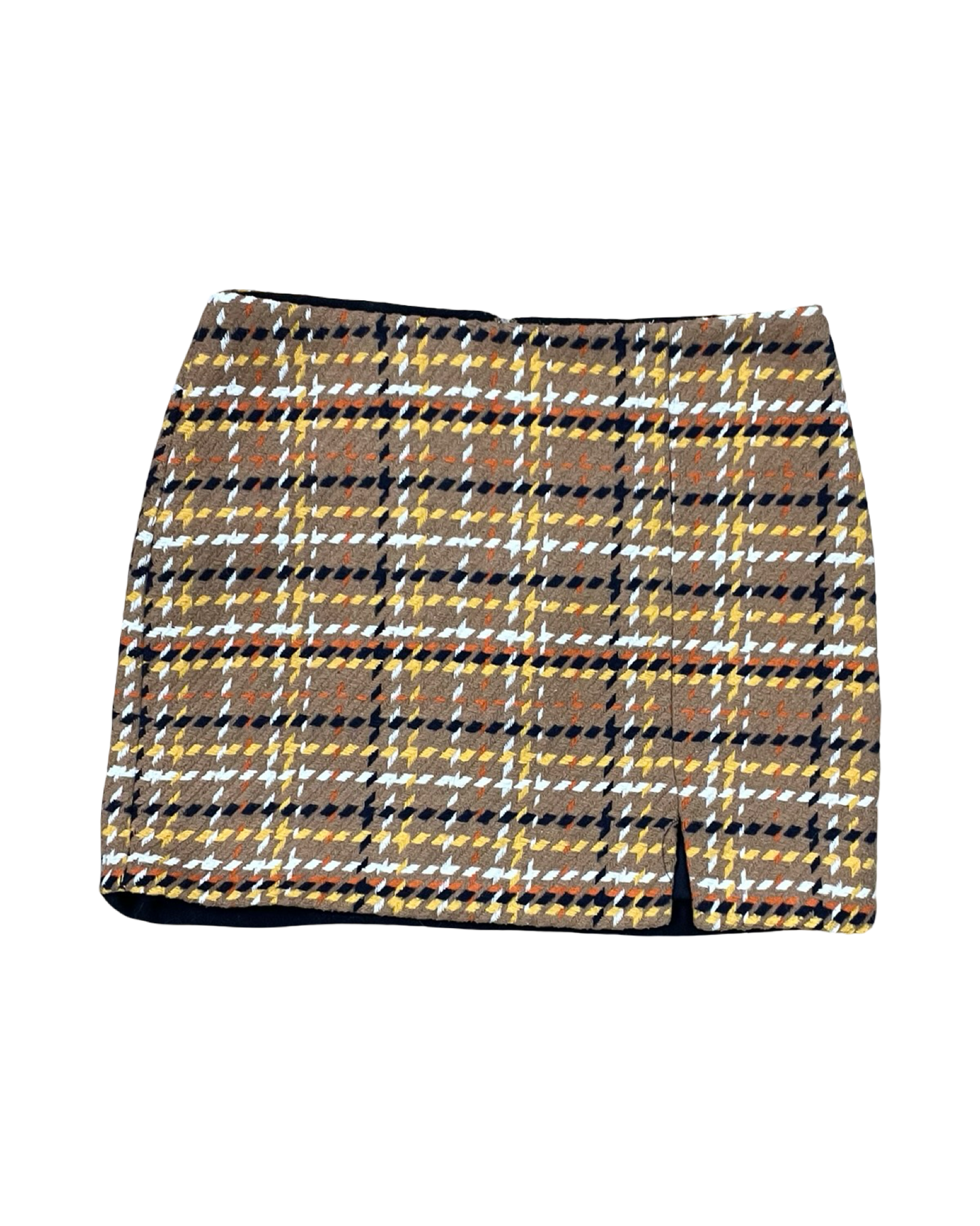 Skirt Mini & Short By Skies Are Blue In Brown & Yellow, Size:L