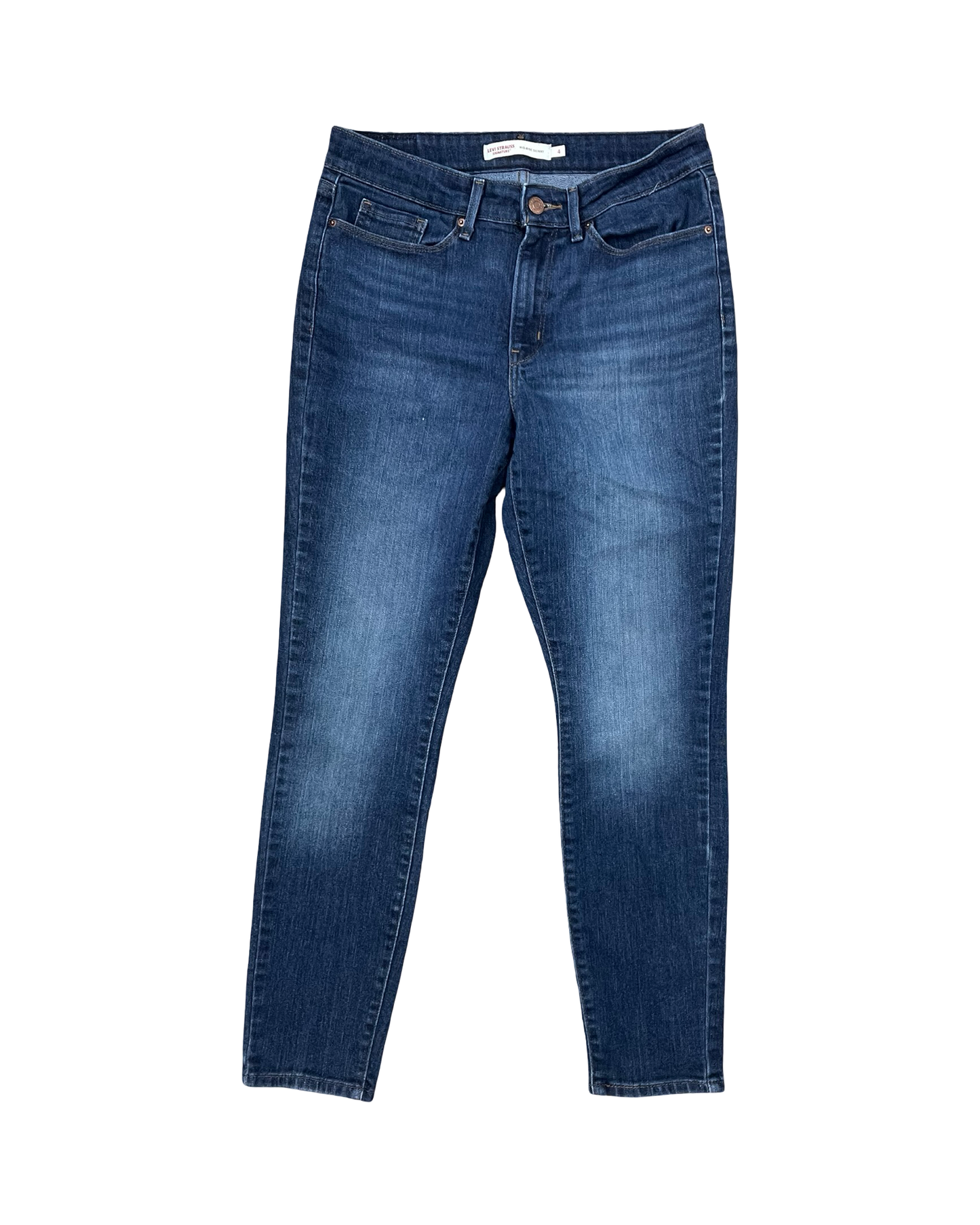 Jeans Skinny By Levis In Blue Denim, Size:4