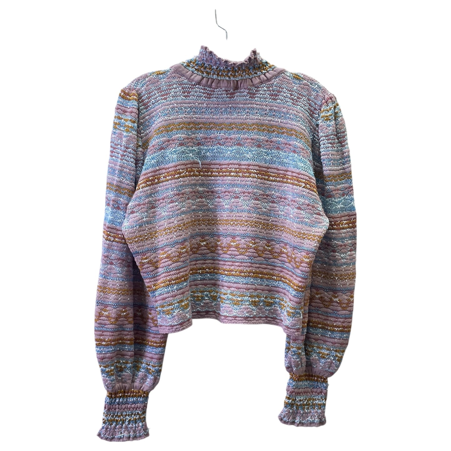 Sweater By Anthropologie In Blue & Pink, Size:L